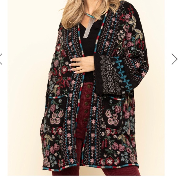 JOHNNY WAS WOMEN'S BLACK AYA KIMONO size XS fits 4-8 - Picture 2 of 8